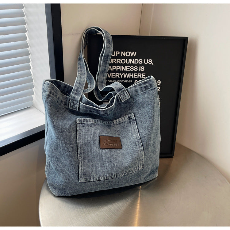 2+ Washed Pocket Demin Shoulder Bags