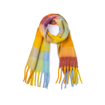 Coloful Plaid Tassel Scarves