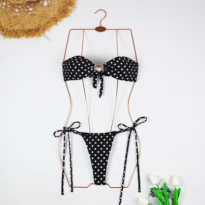 Polka Dot Strapless Bikini Maxi Cover