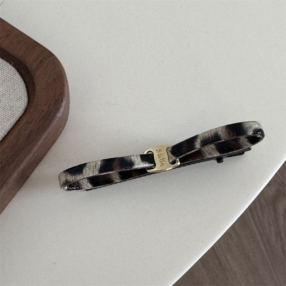Leopard Leather Simple Hair Clips