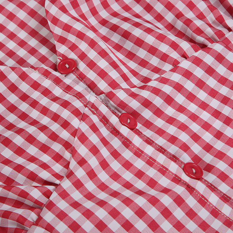 Simple Color Block V-Neck Button Down Shirt