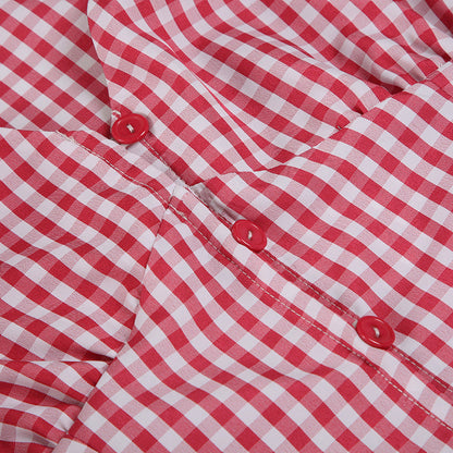 Simple Color Block V-Neck Button Down Shirt