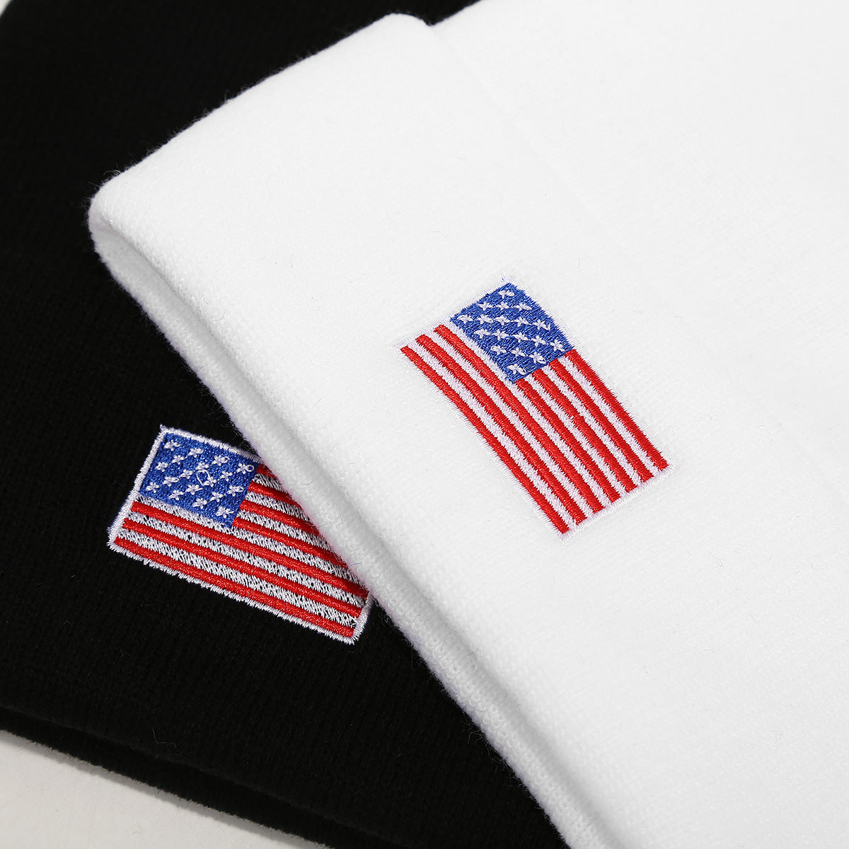 USA Flag Pattern Slouchy Beanie Knit Hat