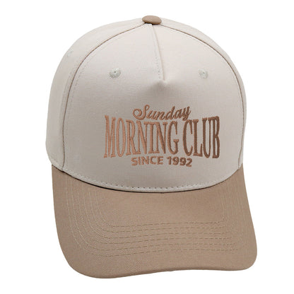 Casual Color Block Letter Embroidered Baseball Cap