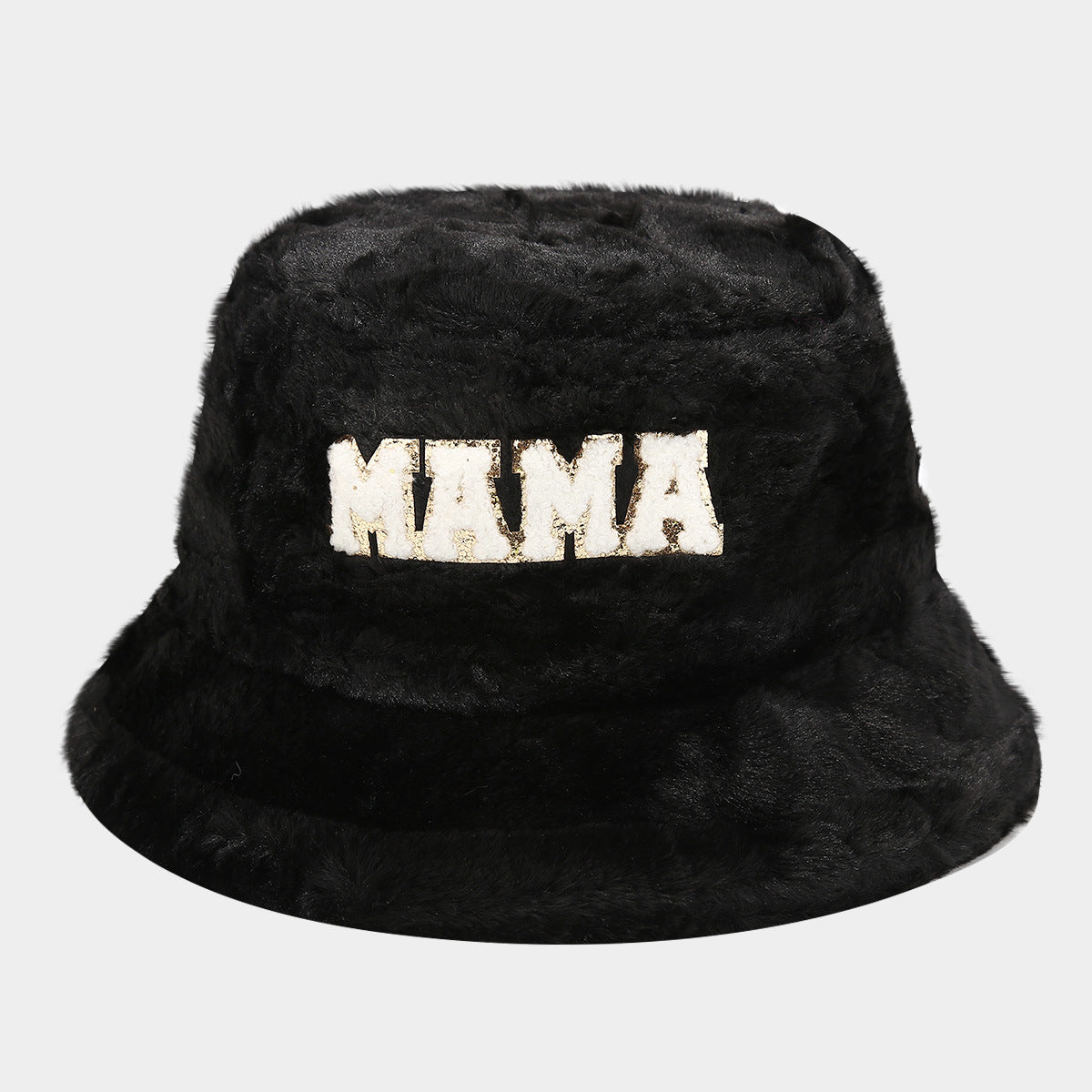 Soft Fuzzy Embroidered Winter Bucket Hat