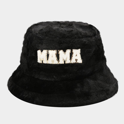 Soft Fuzzy Embroidered Winter Bucket Hat