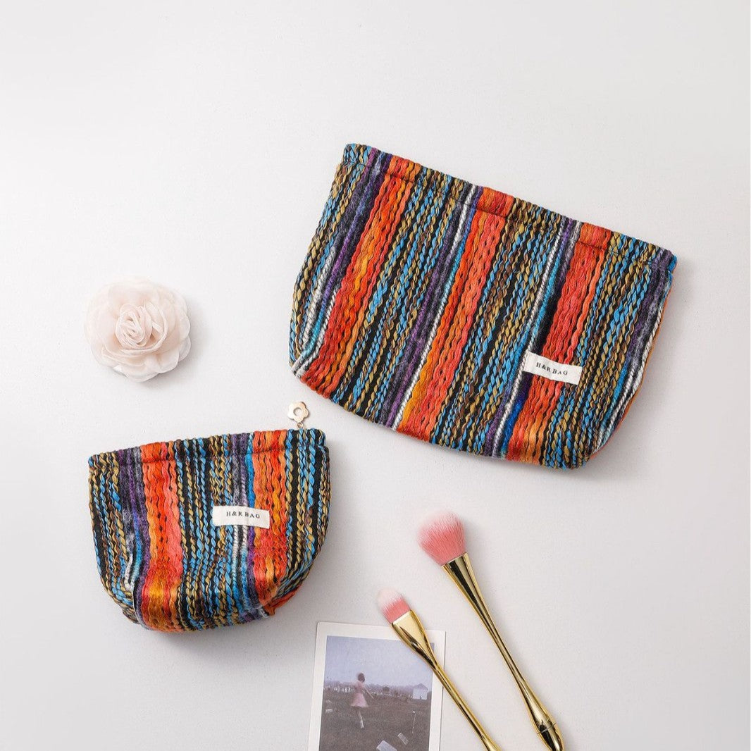 Vintage Knitted Travel Makeup Bag