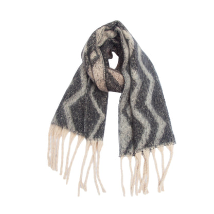 Gradient Color Print Tassel Scarf