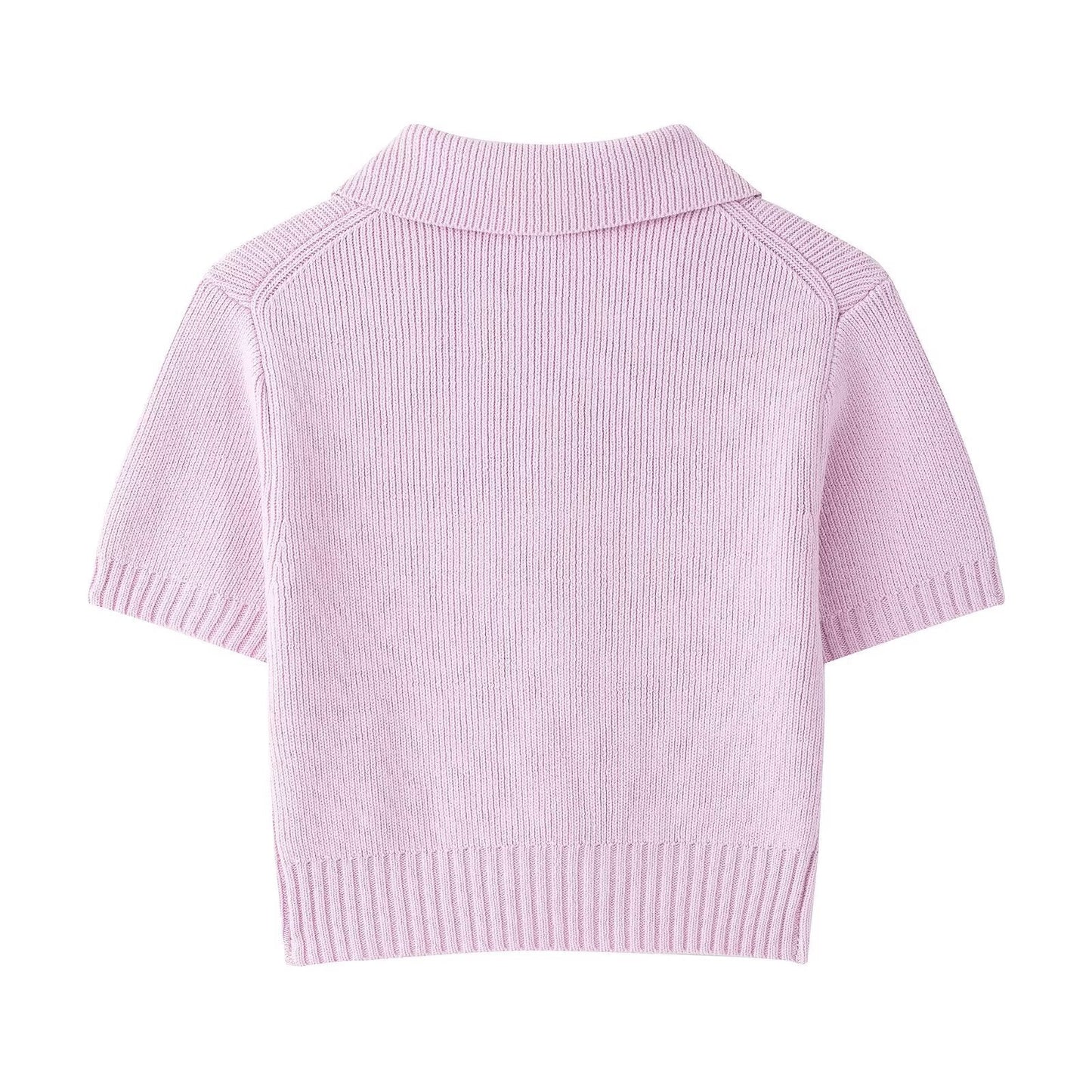 Sweet String Front Short Sleeves Knit Tops