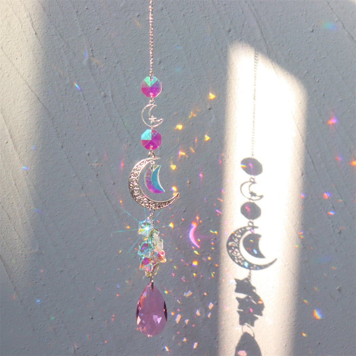 3+ Moon Star Crystal Suncatcher Hangings
