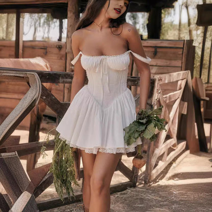 Sexy Lace Splice Backless Spaghetti Strap Dress