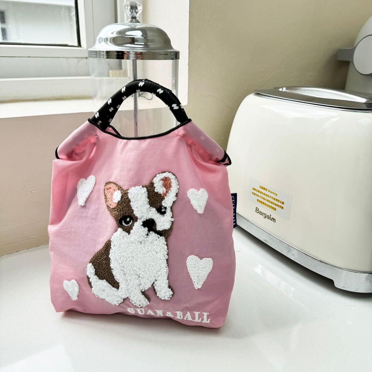 Mini Embrodered Nylon Shopping Shoulder Bag