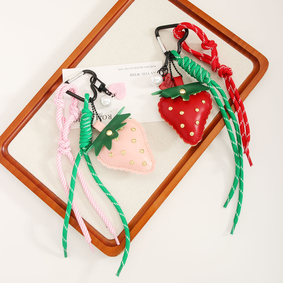 Cute Strawberry Rope Keychain Bag Charms