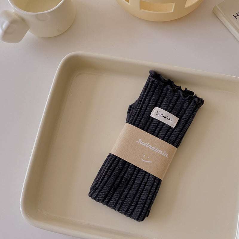 Sweet Solid Color Flounce Soft Socks