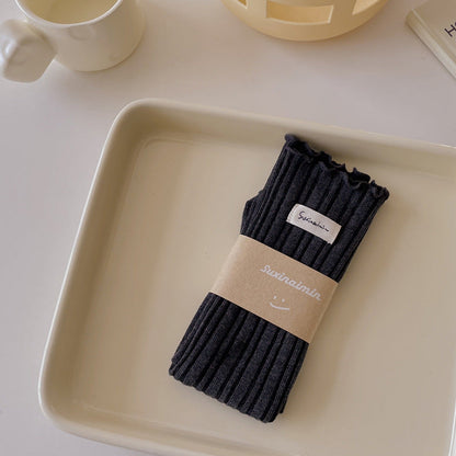 Sweet Solid Color Flounce Soft Socks