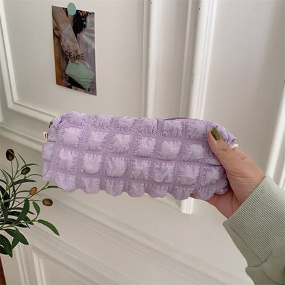 Cute Soft Ruched Makeup Pencil Pouch