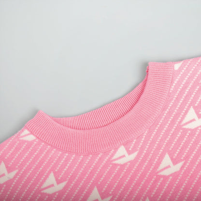 Print Contrast Color Loose Sweater