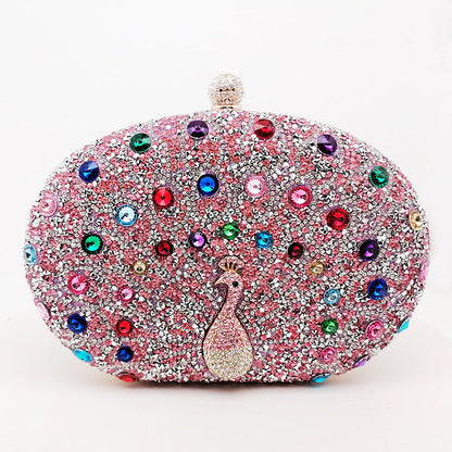 Peacock Rhinestone Elegant Party Evening Handbag