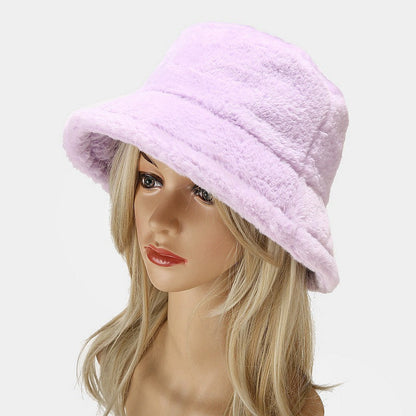 Simple Solid Color Thicken Winter Bucket Hat