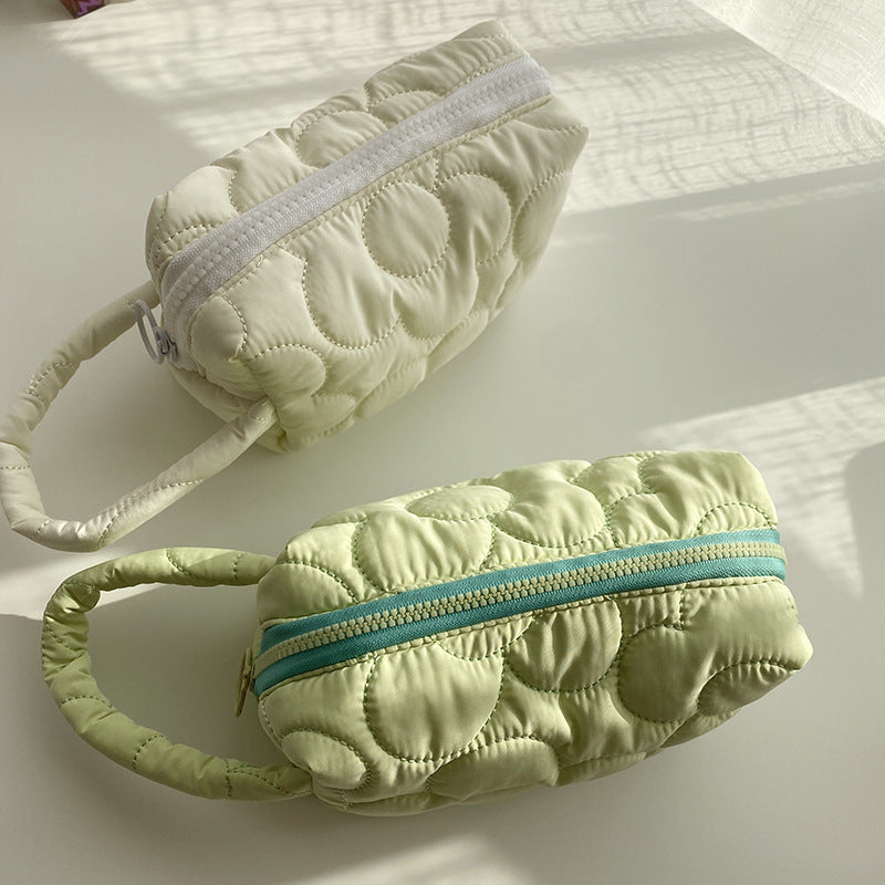 Flower Color Block Simple Make Up Bag