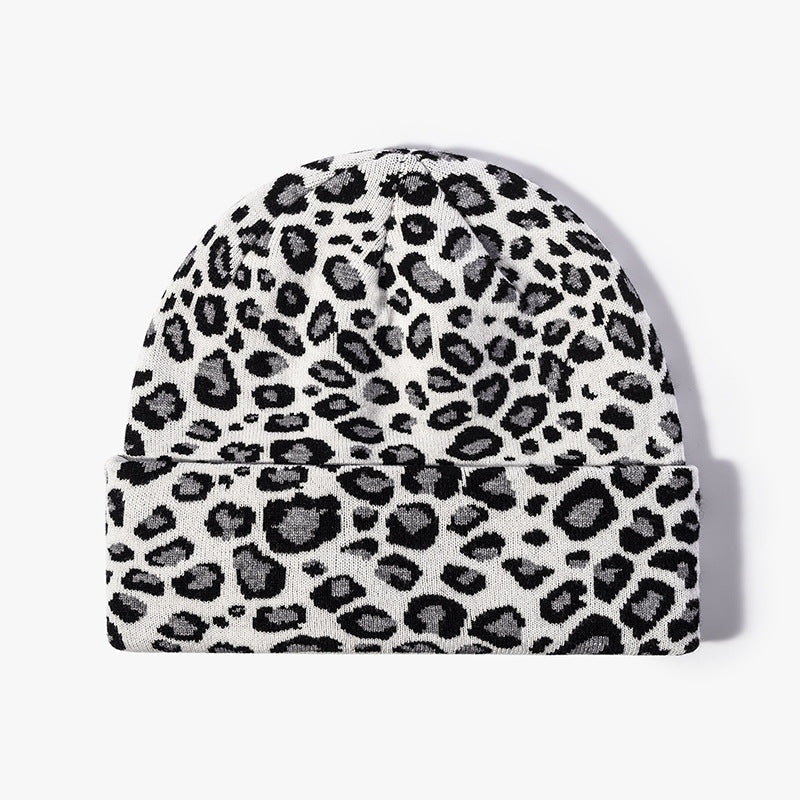 Leopard Print Outdoors Knit Beanie