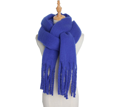 Solid Color Simple Tassel Scarves