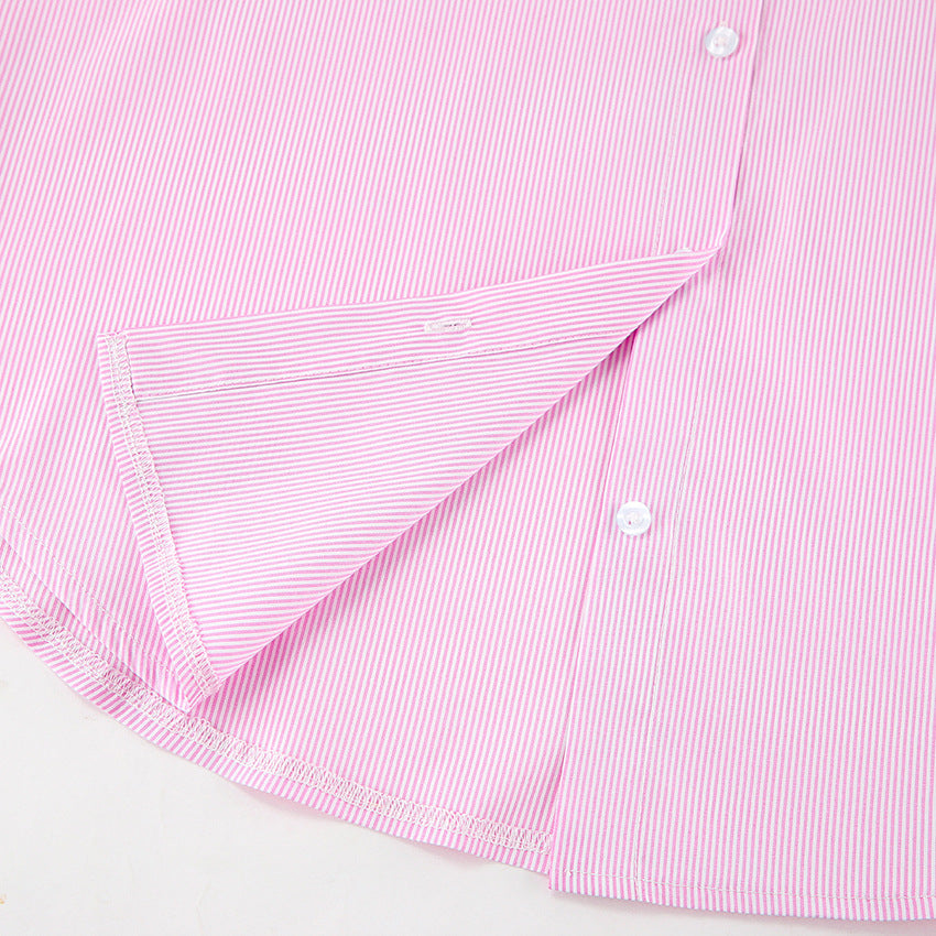 Casual Color Block Striped Long Sleeve Top