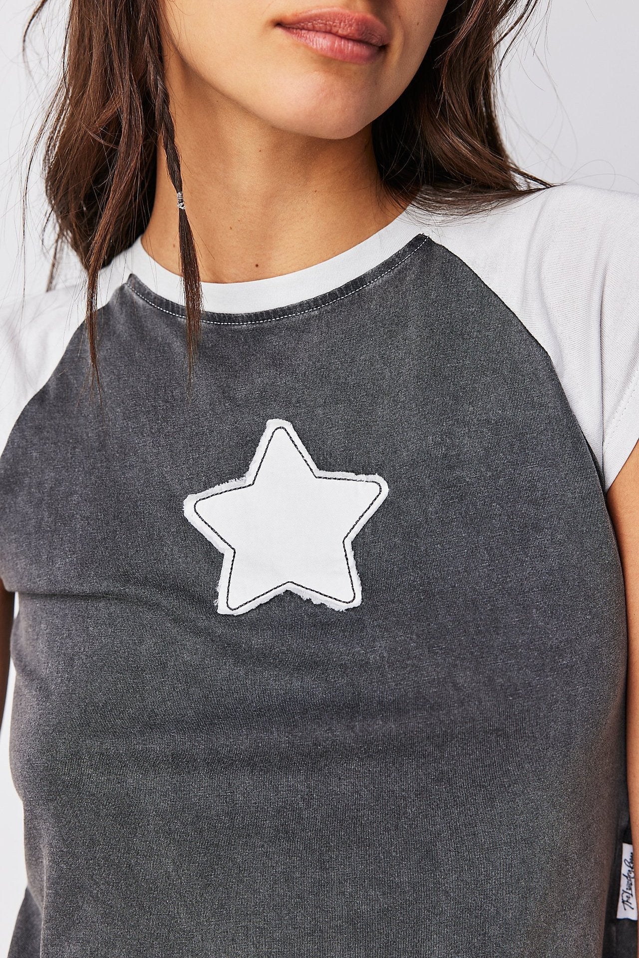 Color Block Star Splicing Slim Tops
