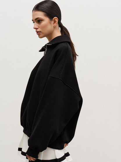 Loose Lapel Zipper Hoodie