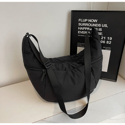 Casual Solid Color Nylon Shoulder Bag