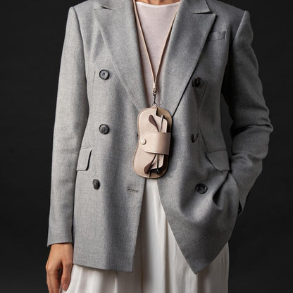 Classic Leather Neck Hanging Glasses Case