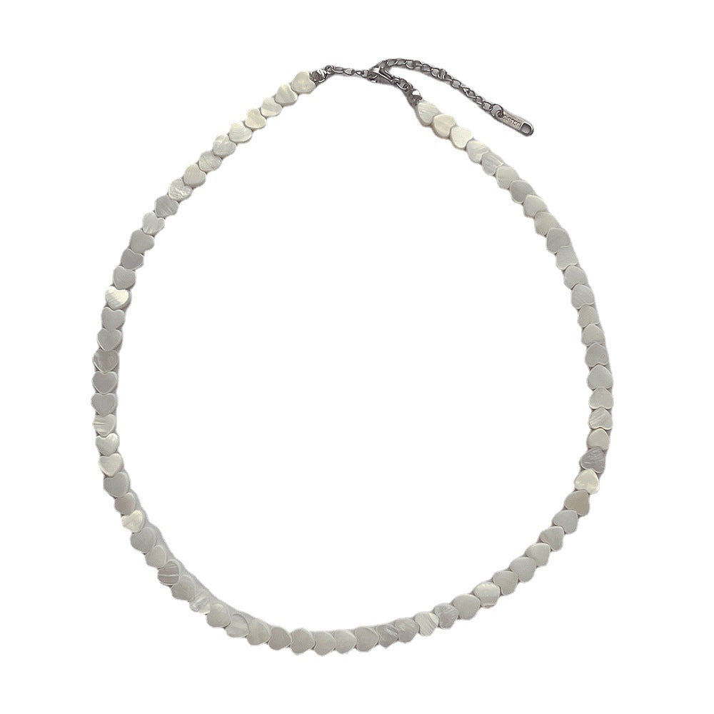 Minimalist Heart Shell Beach Choker Necklace