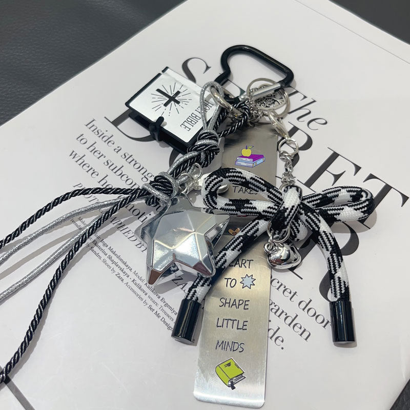 Rope Bow Book Keychain Bag Charms