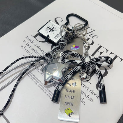 Rope Bow Book Keychain Bag Charms