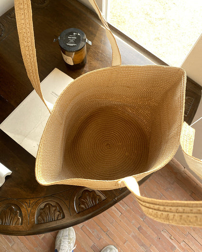 Cute Large Bucket Woven Bag