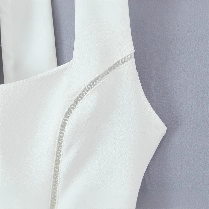 Versatile Solid Color Halter Mini Dress