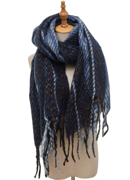 Striped Contrast Color Scarves