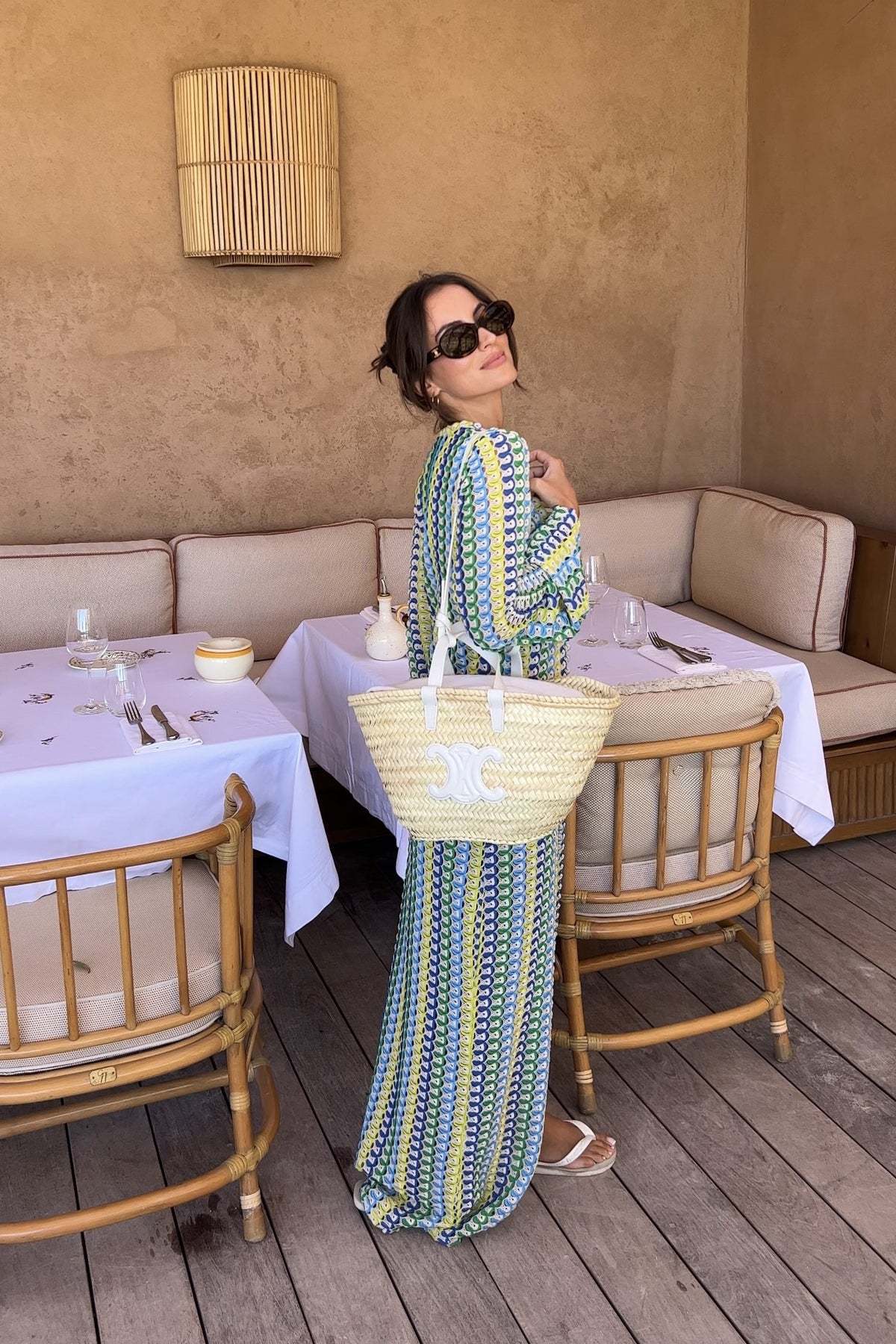 Hollow Out V-Neck Split Slim Sexy Cover Up