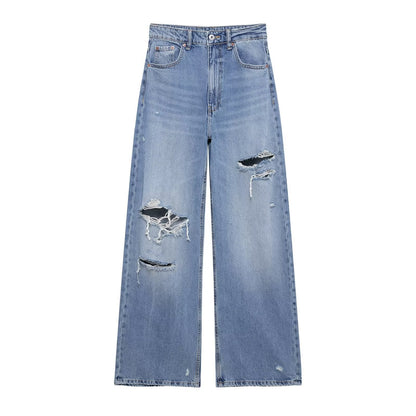 Casual  Distressed Loose Mid Rise Jeans