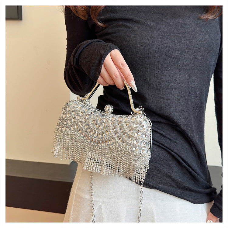 Tassel Rhinestone Chain Party Handbag