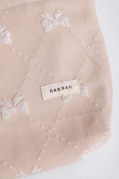 Cute Bow Embossed Portable Makeup Bag