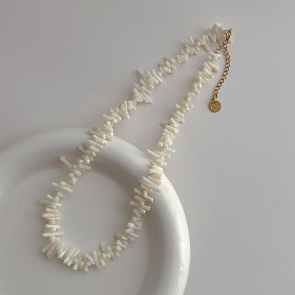 Minimalist Irregular Handmade Coral Choker Necklace