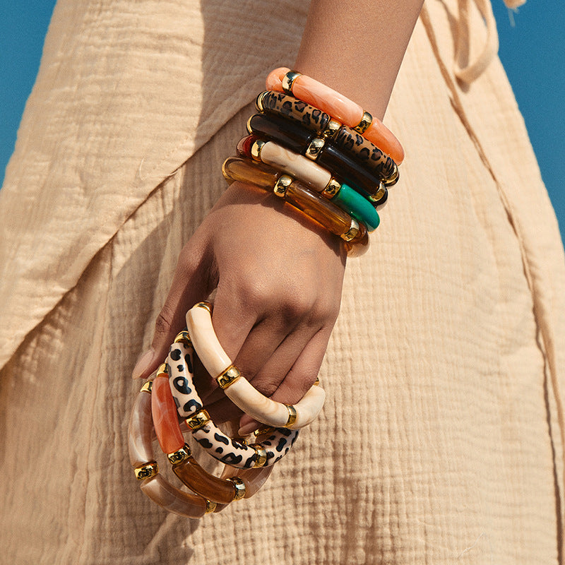 Metal Splicing Print Irregular Bracelets