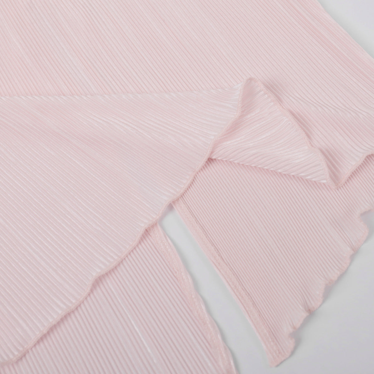 Elegant Ruched Flared Sleeve Back-Tie Top