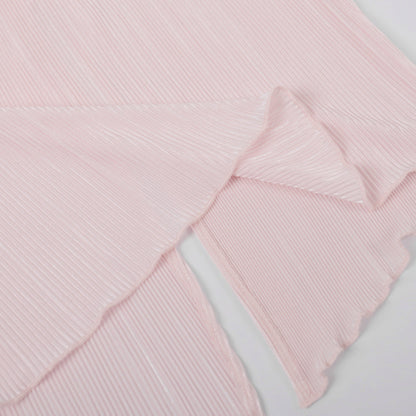 Elegant Ruched Flared Sleeve Back-Tie Top