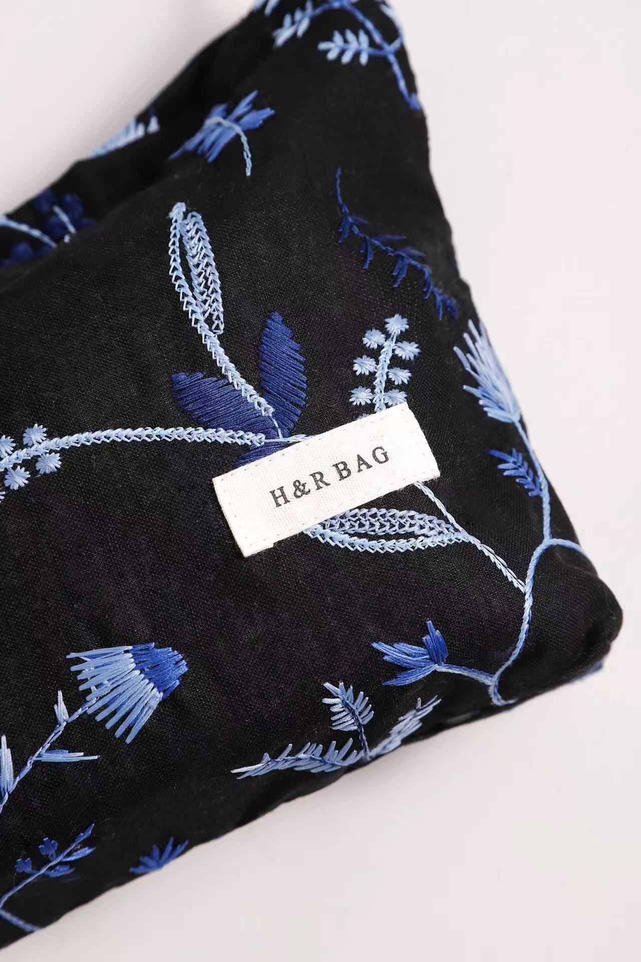 Cute Embroidered Floral Cosmetic Pouch