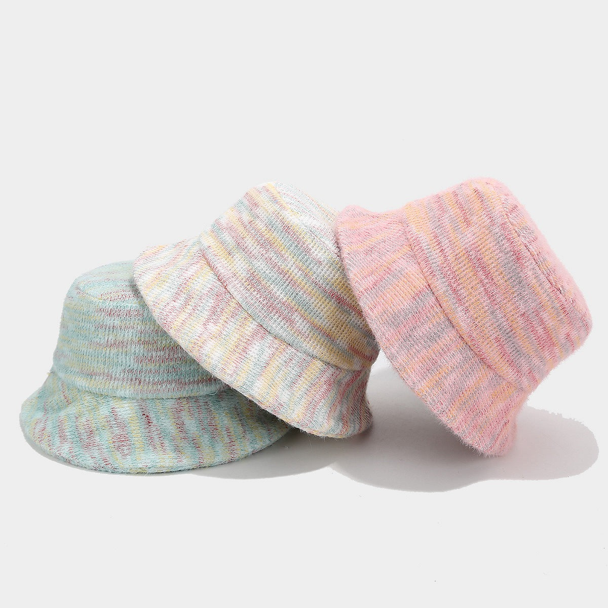 Trendy Colorful Knit Winter Bucket Hat