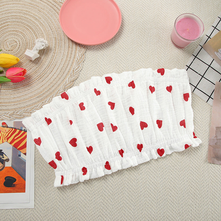 Love Print Flounce Sexy Sleepwear Sets