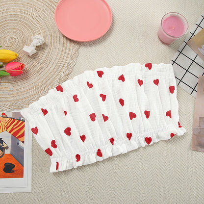 Love Print Flounce Sexy Sleepwear Sets