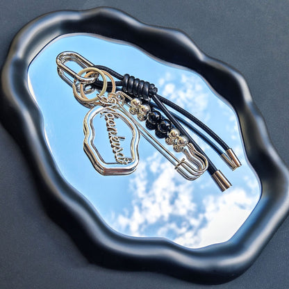Trendy Mirror Braided Keychain Bag Charm